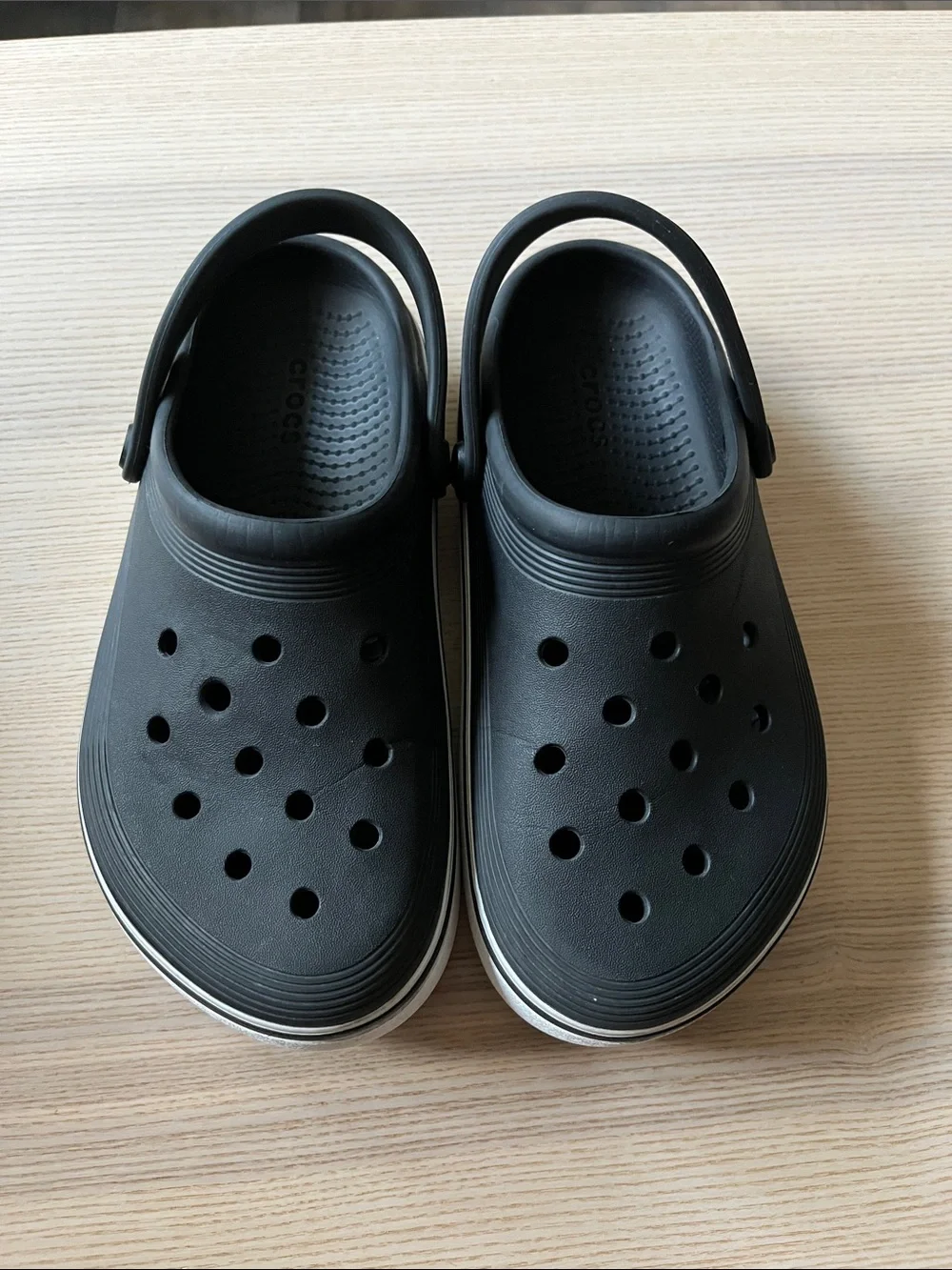 CROCS Kids Black Clog with White Trim